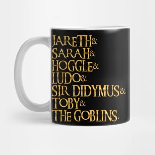 The Labyrinth Gold Metallic Names List Mug